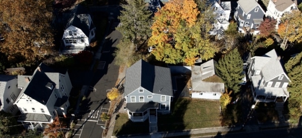 Aerial Shot After Roofing Replacement